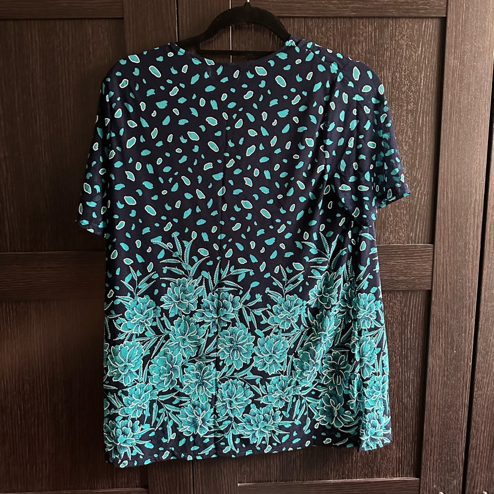 Mesh Splatter & Floral Print Top - Picture 5 of 8
